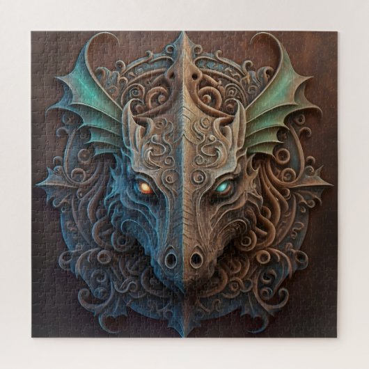 Middeleeuwse steen Gargoyle Dragon Carving Legpuzzel (Verticaal)