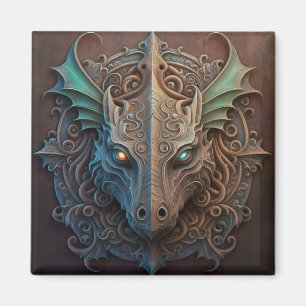 Middeleeuwse steen Gargoyle Dragon Carving Magneet