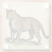 Middeleeuwse sterke luipaardkunst glazen onderzetter (Achterkant)