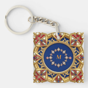 Middeleeuwse stijl artistiek gouden ornament sleutelhanger