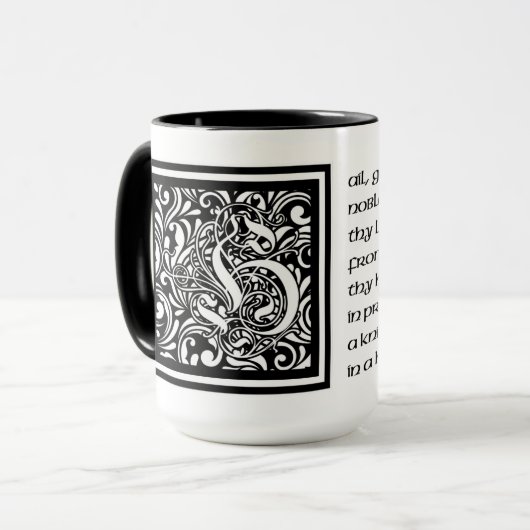 Middeleeuwse stijl gedicht voor een edele vader mok (Voorkant links)