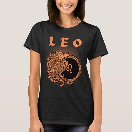 Middeleeuwse stijl Zodiac Leo T-shirt (Voorkant)