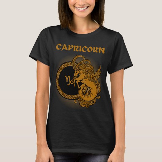 Middeleeuwse stijl Zodiac Steenbok T-shirt (Voorkant)