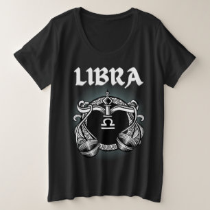 Middeleeuwse stijl Zodiac Weegschaal Grote Maat T-shirt