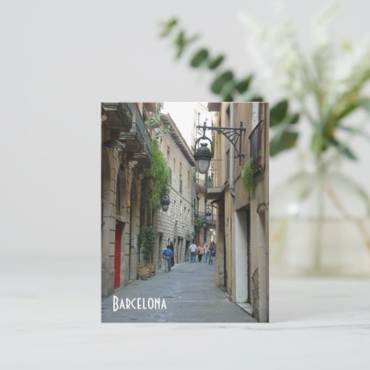 Middeleeuwse straat briefkaart (Staand voorkant)