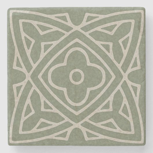 Middeleeuwse Tegel Stenen Onderzetter (Voorkant)