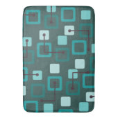 Middeleeuwse Tegels en vierkantjes Blauwgroen Badmat (Voorkant Verticaal)