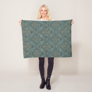 Middeleeuwse textiel patroon textuur wandtapijt ac fleece deken