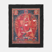 Middeleeuwse Tibetaanse dansende rode Ganapati Fleece Deken (Voorkant)