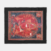 Middeleeuwse Tibetaanse dansende rode Ganapati Fleece Deken (Voorkant (Horizontaal))