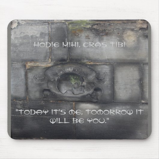 Middeleeuwse tombstone met Latijn erop Muismat (Voorkant)