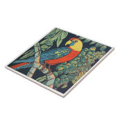 Middeleeuwse tropen: Vivid Parrot & Botanisch Groe Tegeltje (Zijkant)