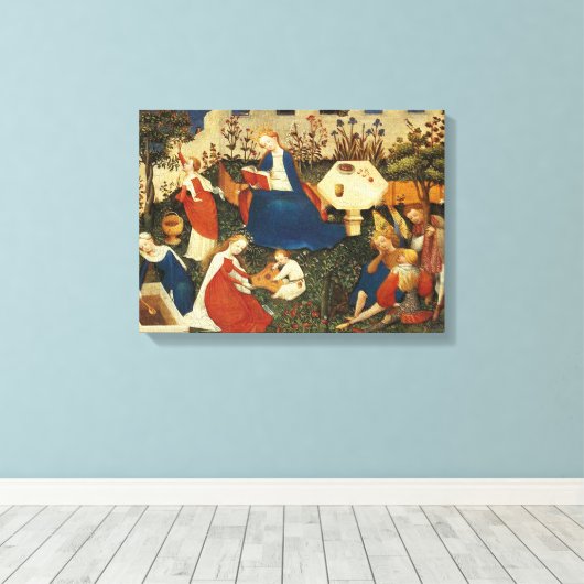 Middeleeuwse tuin van Eden Canvas Afdruk (Insitu (Houten vloer))