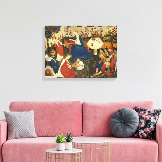 Middeleeuwse tuin van Eden Canvas Afdruk (Insitu (Woonkamer))