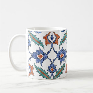 Middeleeuwse Turkse Tegels: Bloemen Ornament. Koffiemok
