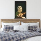 Middeleeuwse Uil Speelt de luit - Antropomorfe Kun Canvas Afdruk (Insitu (Slaapkamer))