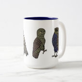 Middeleeuwse uilen tweekleurige koffiemok (Voorkant rechts)