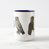 Middeleeuwse uilen tweekleurige koffiemok (Center)