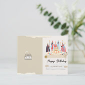 Middeleeuwse verjaardagskaart briefkaart (Staand voorkant)