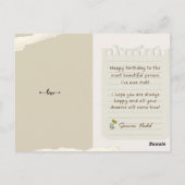 Middeleeuwse verjaardagskaart briefkaart (Achterkant)