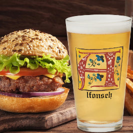 Middeleeuwse verlichte brief A-monogram Glas