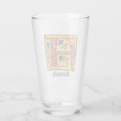 Middeleeuwse verlichte brief A-monogram Glas (Achterkant)