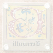 Middeleeuwse verlichte brief met B-monogram Glazen Onderzetter (Achterkant)