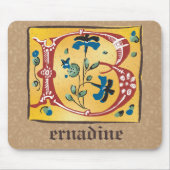 Middeleeuwse verlichte brief met B-monogram Muismat (Voorkant)