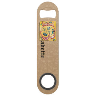 Middeleeuwse verlichte brief met B-monogram Speed Flessenopener