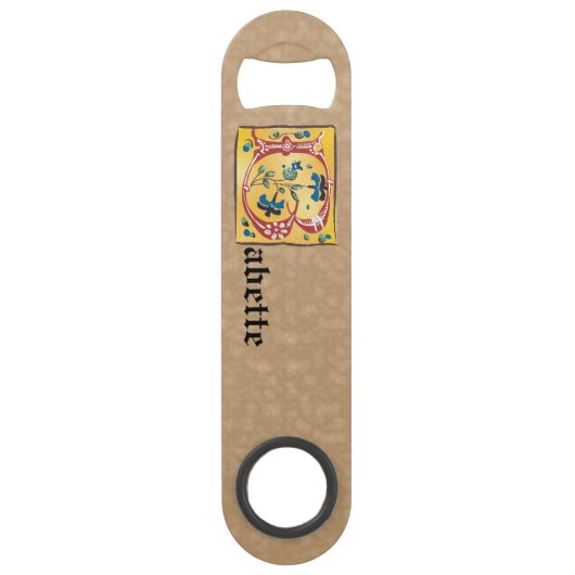 Middeleeuwse verlichte brief met B-monogram Speed Flessenopener (Voorkant)