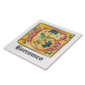 Middeleeuwse verlichte brief met B-monogram Tegeltje (Zijkant)