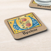 Middeleeuwse verlichte brief met U-monogram Bier Onderzetter (Linkerzijde)