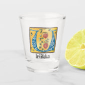 Middeleeuwse verlichte brief met U-monogram Shot Glas (Voorkant)