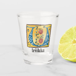 Middeleeuwse verlichte brief met U-monogram Shot Glas