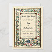  "middeleeuwse" verlichte bruiloft uitnodigingen (Voorkant)