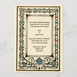  "middeleeuwse" verlichte bruiloft uitnodigingen