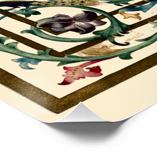 "middeleeuwse" verlichte bruiloft welkom perfect poster (Hoek)