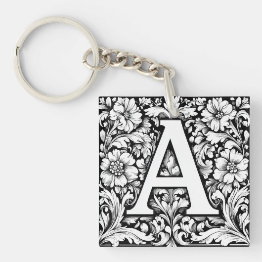 Middeleeuwse verlichte letter A Sleutelhanger (voorkant)