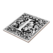 Middeleeuwse verlichte letter I Tegeltje (Zijkant)