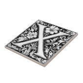 Middeleeuwse verlichte letter X Tegeltje (Zijkant)