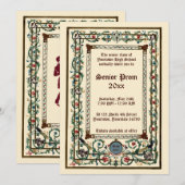 middeleeuwse verlichte prom kaart (Voorkant / Achterkant)