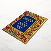 Middeleeuwse verlichte stijl Bloemen Lijst bruilof Folie Uitnodiging (Gedraaid)