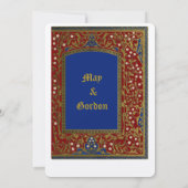 Middeleeuwse verlichte stijl Bloemen Lijst bruilof Kaart (Achterkant)