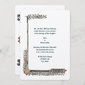 Middeleeuwse verlichte stijl Border Wedding Kaart (Voorkant / Achterkant)