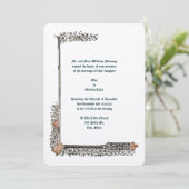 Middeleeuwse verlichte stijl Border Wedding Kaart (Staand voorkant)