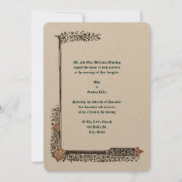 Middeleeuwse verlichte stijl Border Wedding Kaart