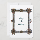 Middeleeuwse verlichte stijl Lijst bruiloft Kaart (Achterkant)