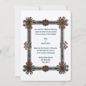 Middeleeuwse verlichte stijl Lijst bruiloft Kaart (Voorkant)