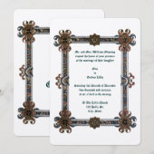 Middeleeuwse verlichte stijl Lijst bruiloft Kaart (Voorkant / Achterkant)