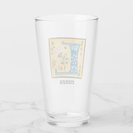 Middeleeuwse verlichting met L-monogram Glas (Achterkant)